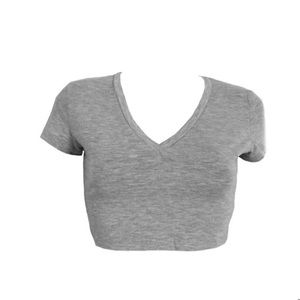 Gray crop top
